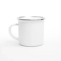 Weiße ArtYouly Emaille-Tasse (12oz) – neutrale Checkout-Vorschau