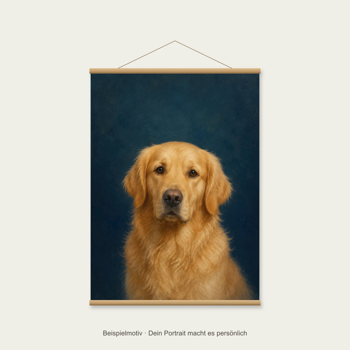 ArtYouly-Beispielportrait · Poster mit Leisten · Naturholz · Produktansicht