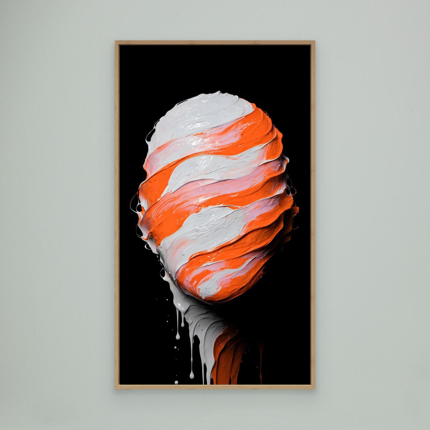 Klarheit ohne Worte – Minimalistisches XXL Leinwandbild in Orange und Weiß | FOCUS No. 03
