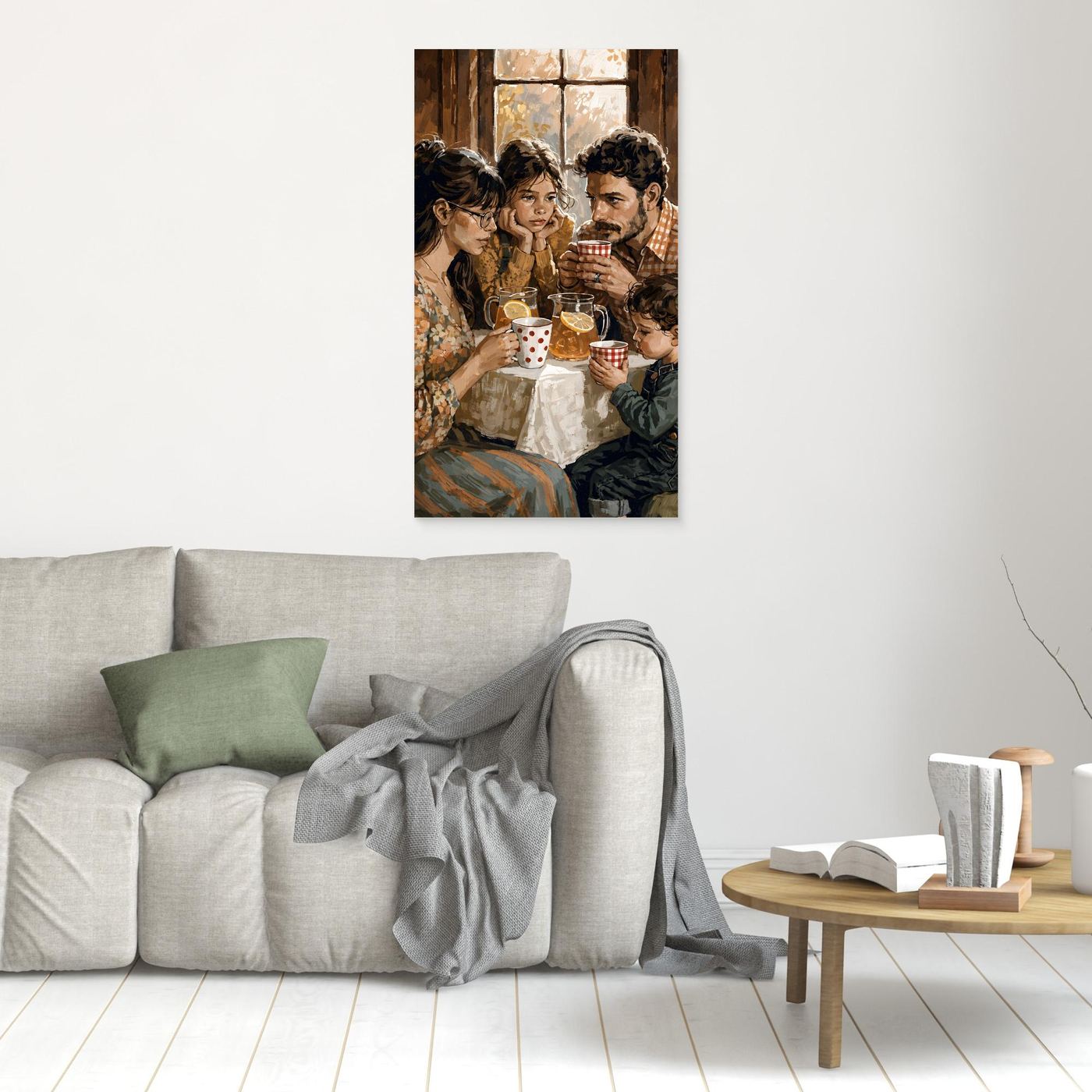 Zeit füreinander – Warmes Familienbild auf Leinwand für Wohnzimmer und Esszimmer | SOUL 03