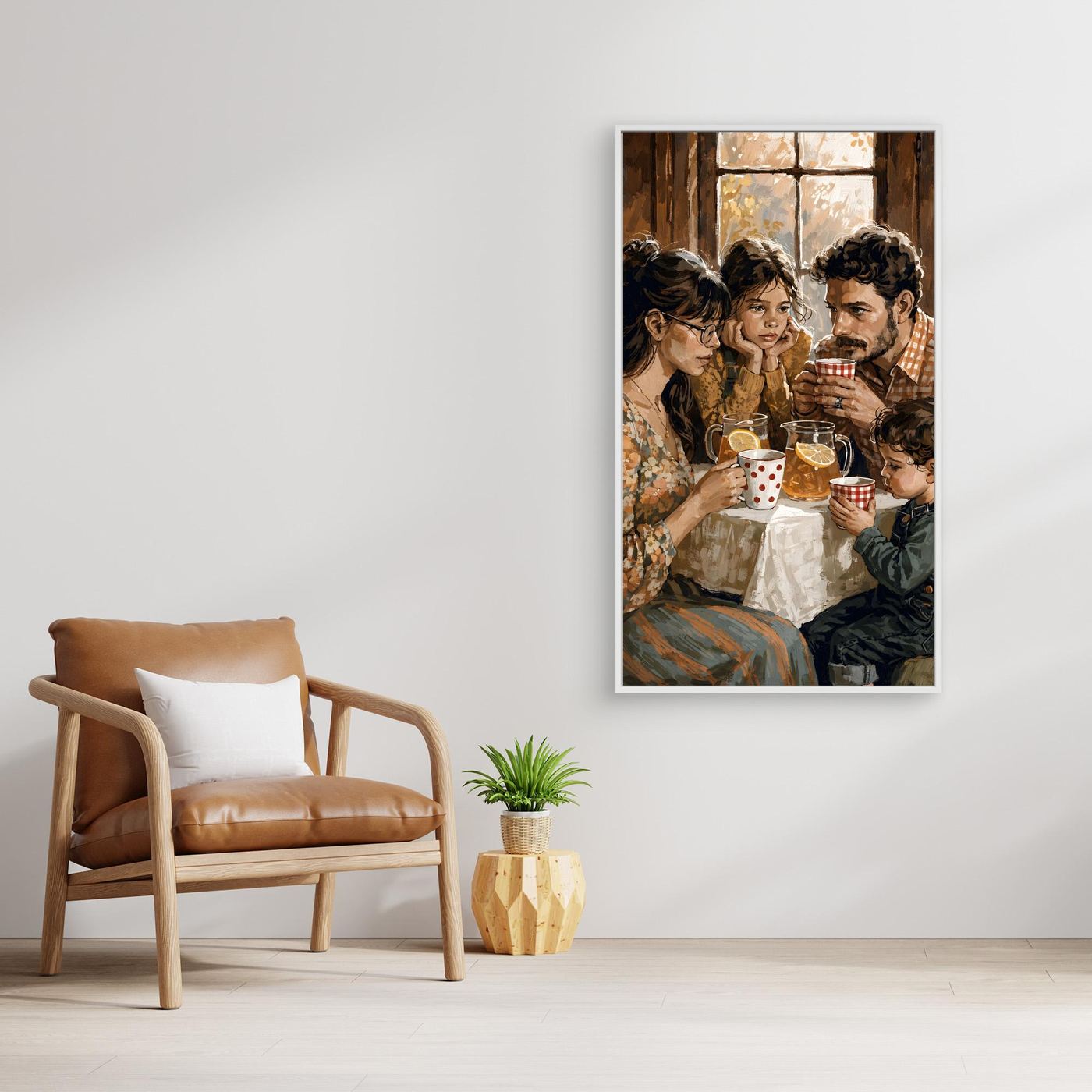 Zeit füreinander – Warmes Familienbild auf Leinwand für Wohnzimmer und Esszimmer | SOUL 03