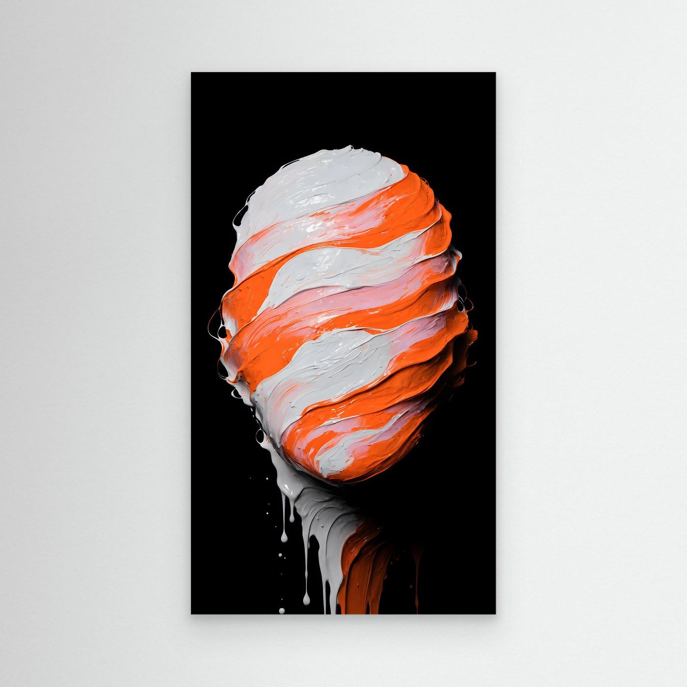 Klarheit ohne Worte – Minimalistisches XXL Leinwandbild in Orange und Weiß | FOCUS No. 03