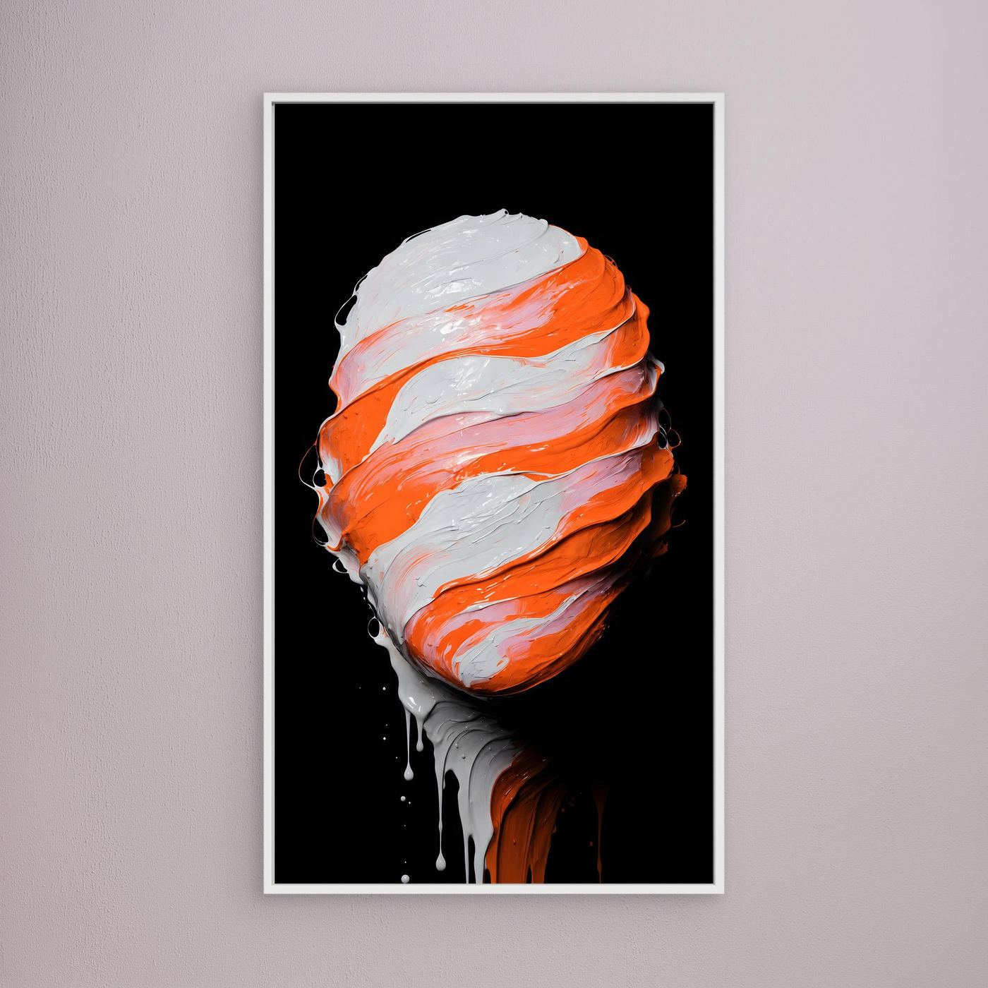 Klarheit ohne Worte – Minimalistisches XXL Leinwandbild in Orange und Weiß | FOCUS No. 03