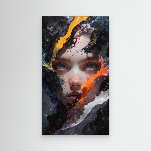 Abstrakte Frau Gesicht Malerei Leinwand, Moderne Porträt Wand Kunst, Expressionist Leinwand Dekor, Gewagte Farben Kunstwerk, Zeitgenössische Dekoration 