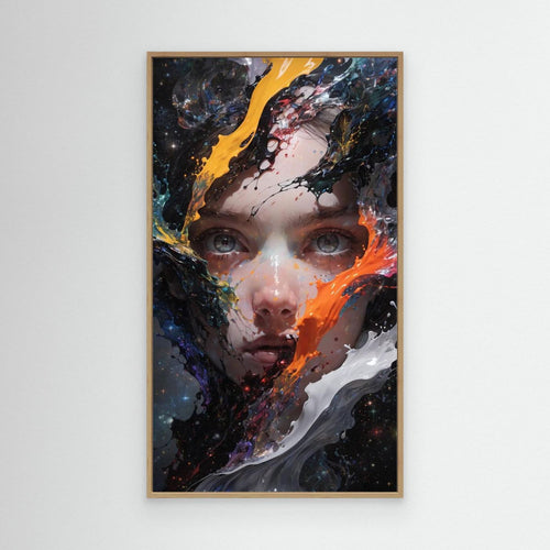 Abstrakte Frau Gesicht Malerei Leinwand, Moderne Porträt Wand Kunst, Expressionist Leinwand Dekor, Gewagte Farben Kunstwerk, Zeitgenössische Dekoration 